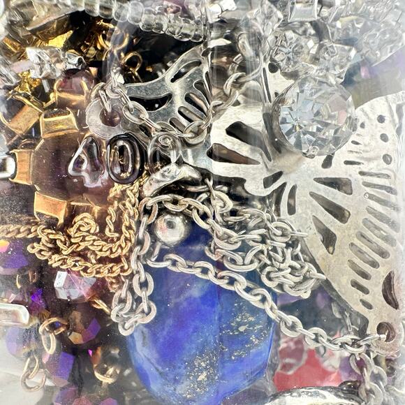 2lb 9oz Jewelry Jar Vintage to Modern Earrings Bracelets Necklaces Mixed Lot - Picture 5 of 10